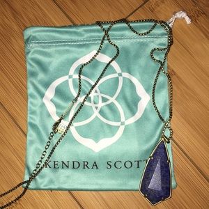 Kendra Scott Lapis/Antique Brass Carole Necklace